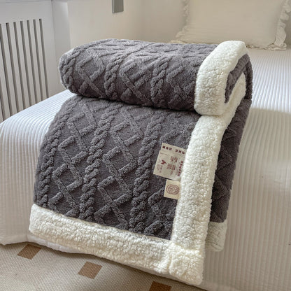 Double-Layer Polar Fleece Blanket for Winter Comfort, Thick and Soft Insulation