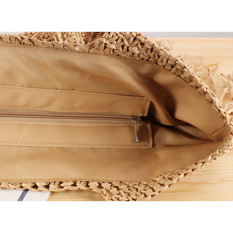 Handwoven Crossbody Tassel Bag Spacious Stylish Versatile Shoulder Purse Lightweight