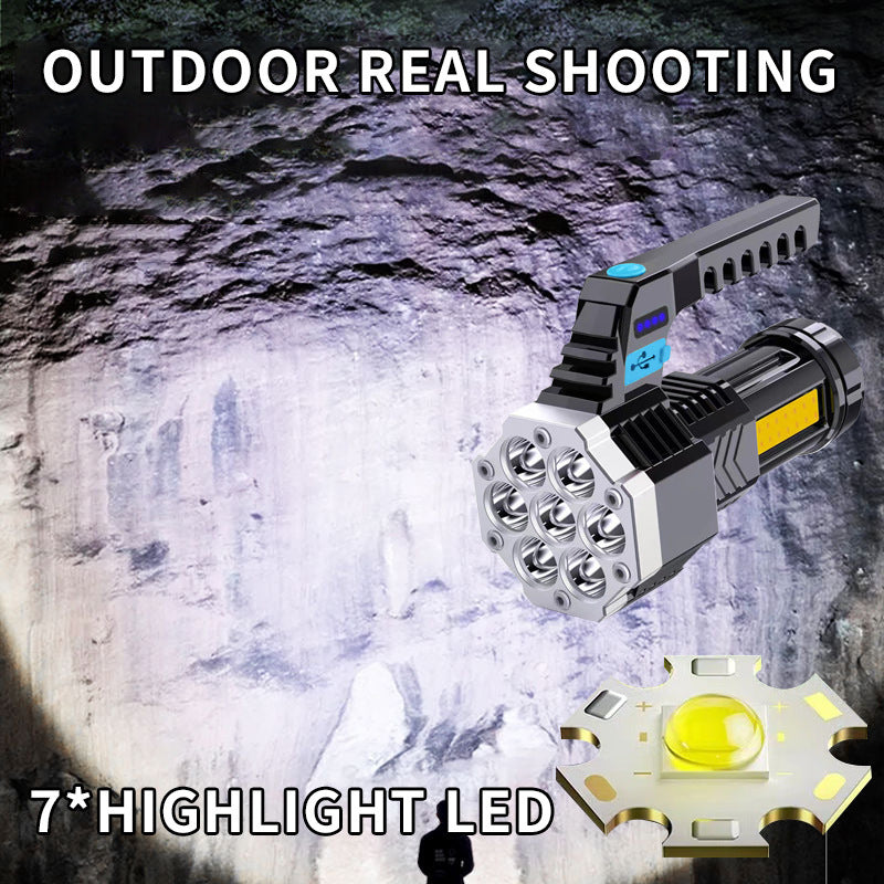 USB Rechargeable LED Flashlight High Power COB Handheld Torch Waterproof Outdoor
