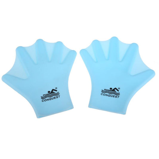Adult Silicone Swimming Gloves Webbed Design Adjustable Strap Water Resistance