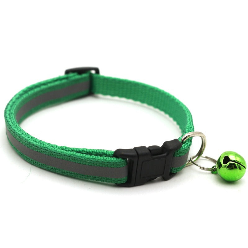 Adjustable Reflective Pet Collar with Bell Luminous Cat & Dog Collar | 19-32cm