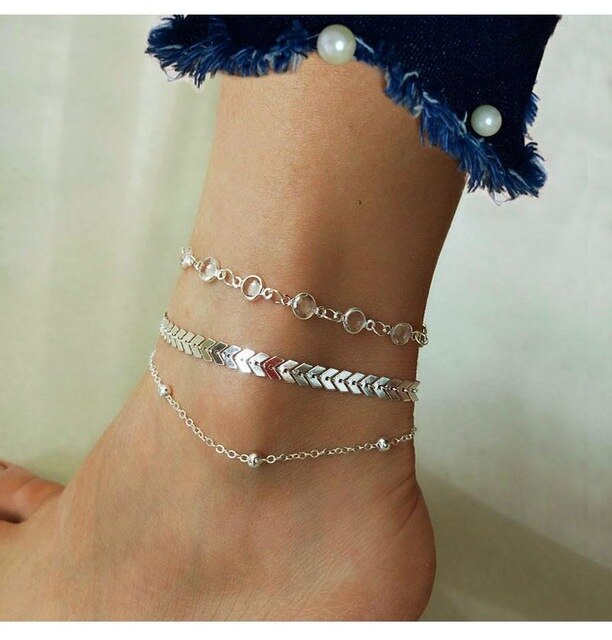 Multi-Layer Arrow Chevron Crystal Anklet Women's Jewellery Gift Jewelry Girls