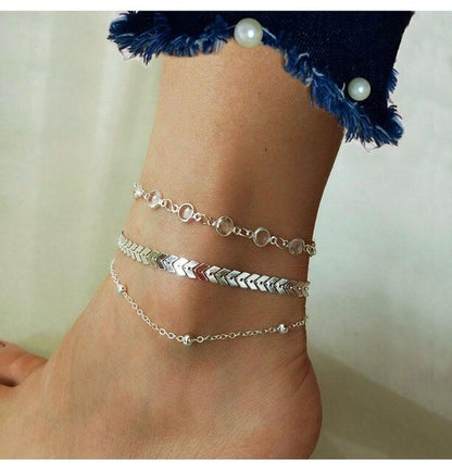 Multi-Layer Arrow Chevron Crystal Anklet Women's Jewellery Gift Jewelry Girls