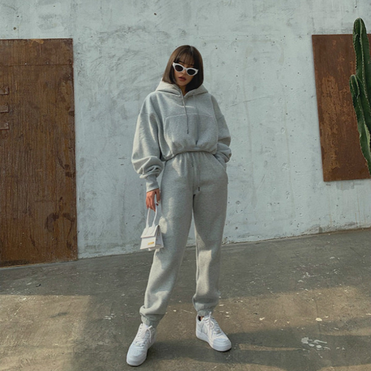 Women's Hooded Sweatshirt Pants Sportswear Set Loungewear Daily Essentials Warm