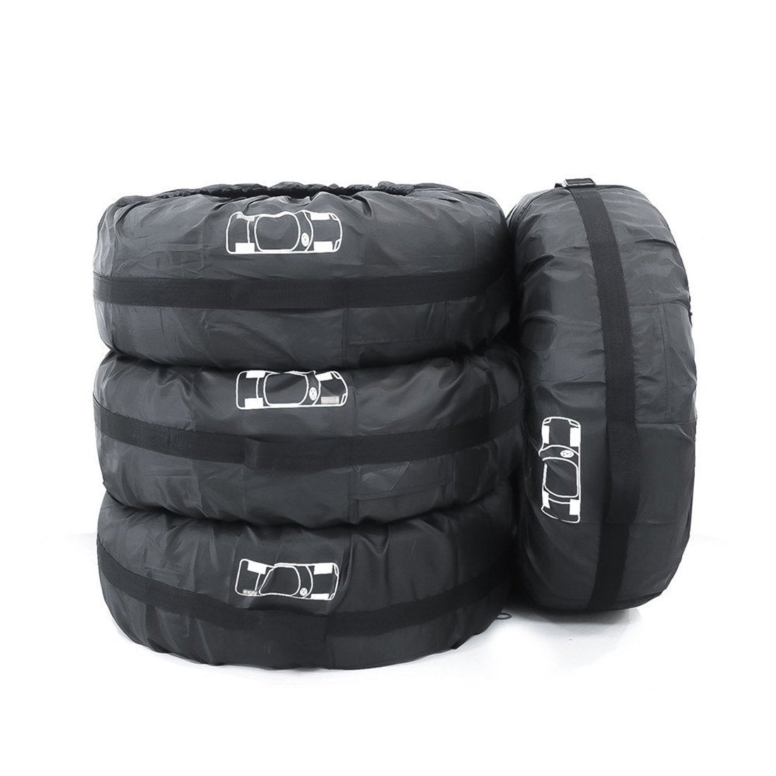 Oxford Fabric Weather Resistant Car Tyre Protection Covers Durable Set of Four