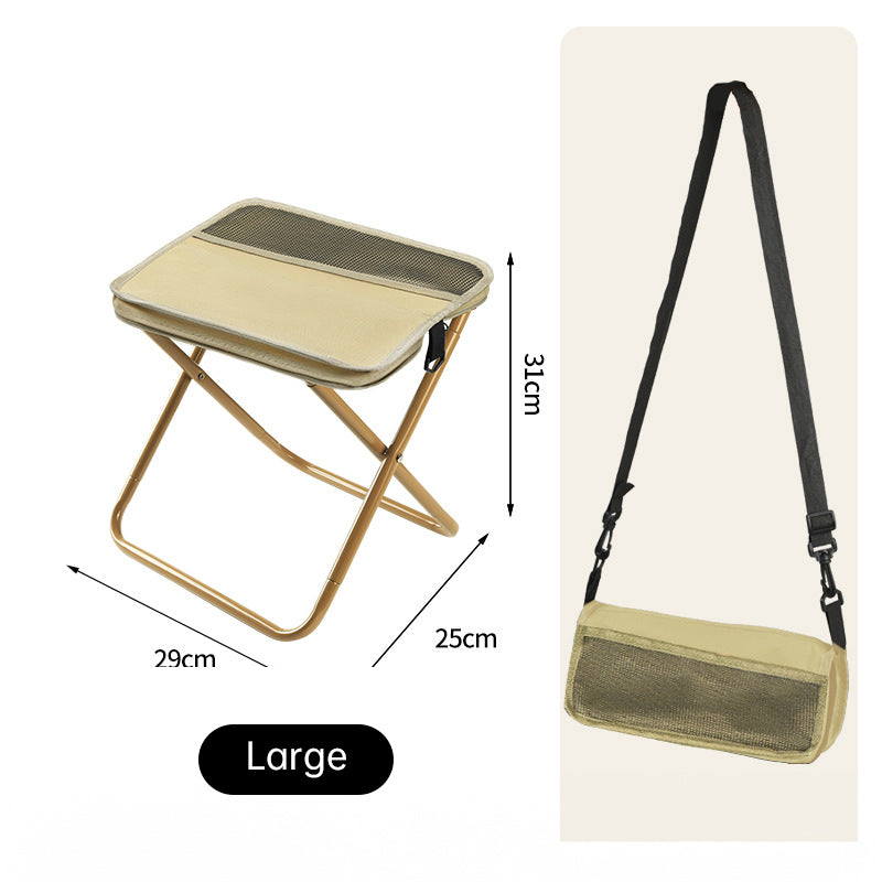 Portable Folding Stool Lightweight Carbon Steel Outdoor Indoor Seating Compact