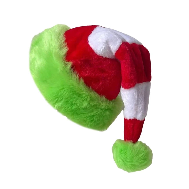 Striped Plush Santa Hats Hat Christmas and Winter Holiday Seasonal Celebrations