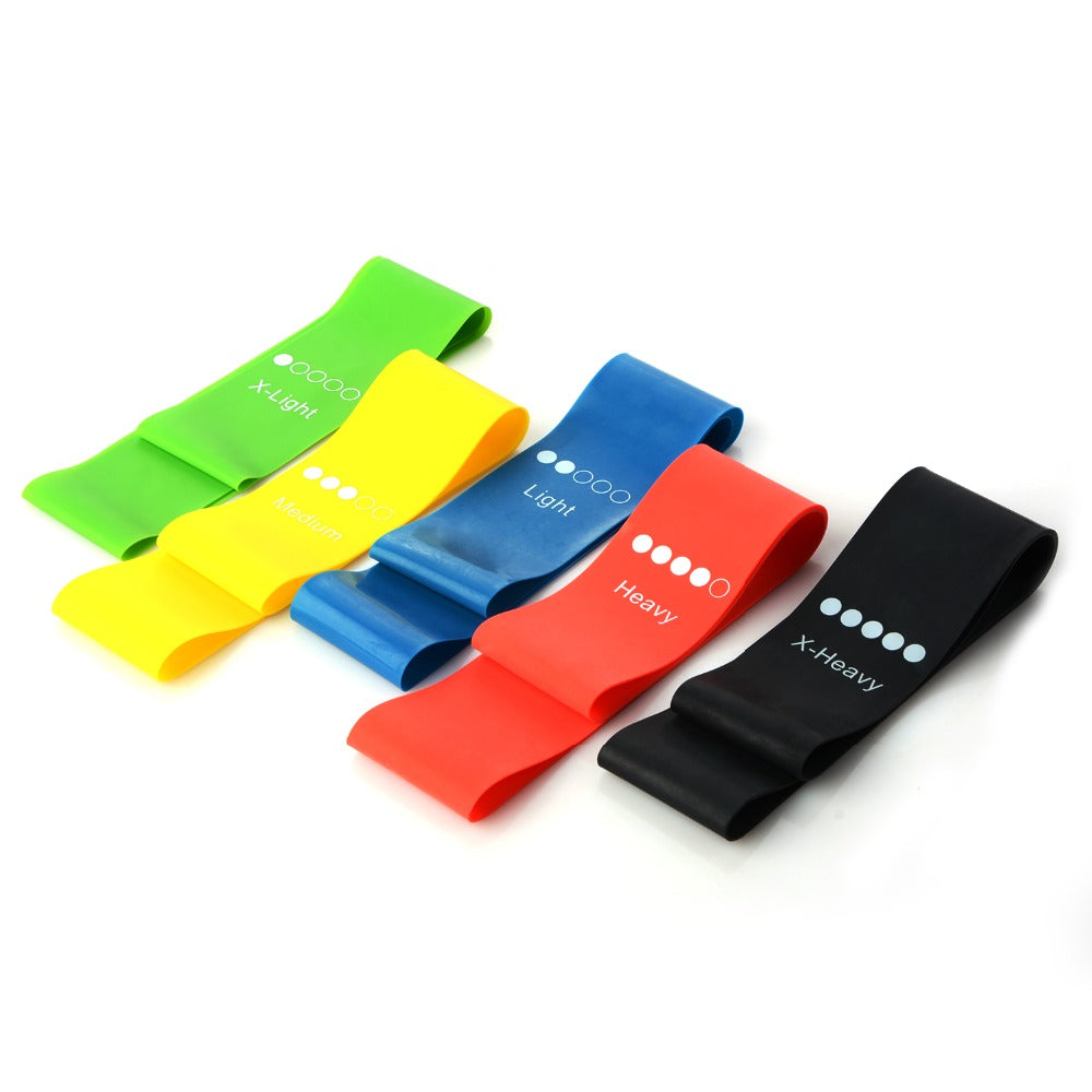 Yoga Resistance Bands Set 0.35mm-1.1mm Pilates Elastic Strength Training Kit