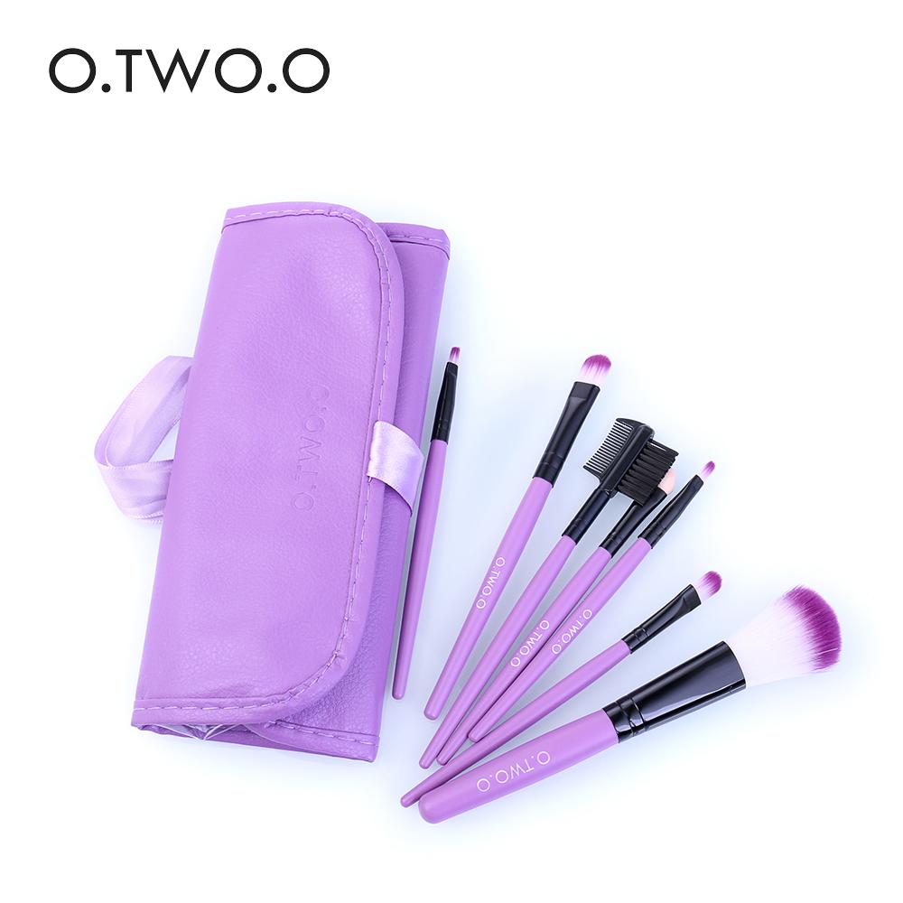 Vegan Synthetic Hair 7 Piece Makeup Brush Collection PU Leather Organizer Case