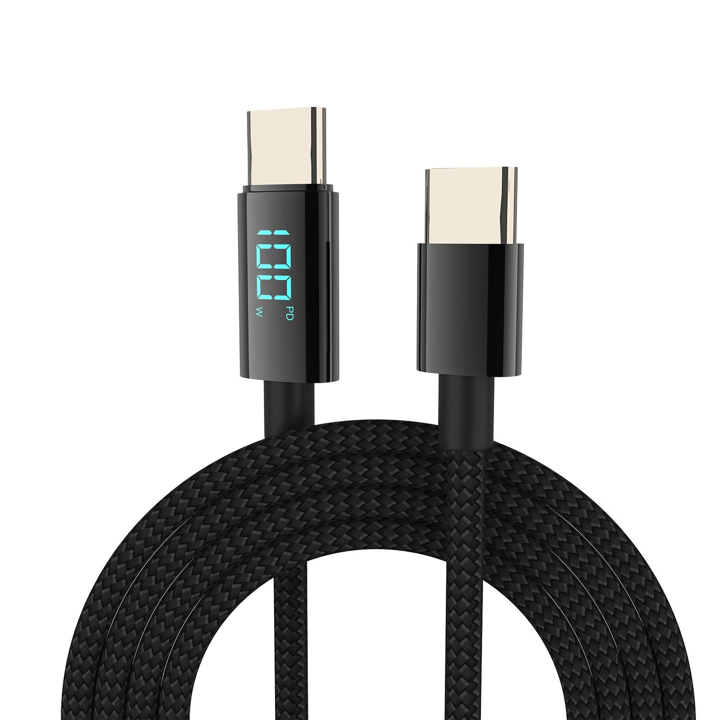 100W Type-C PD Braided Fast Charging Cable 1.2m for Mobile Devices Data Transfer