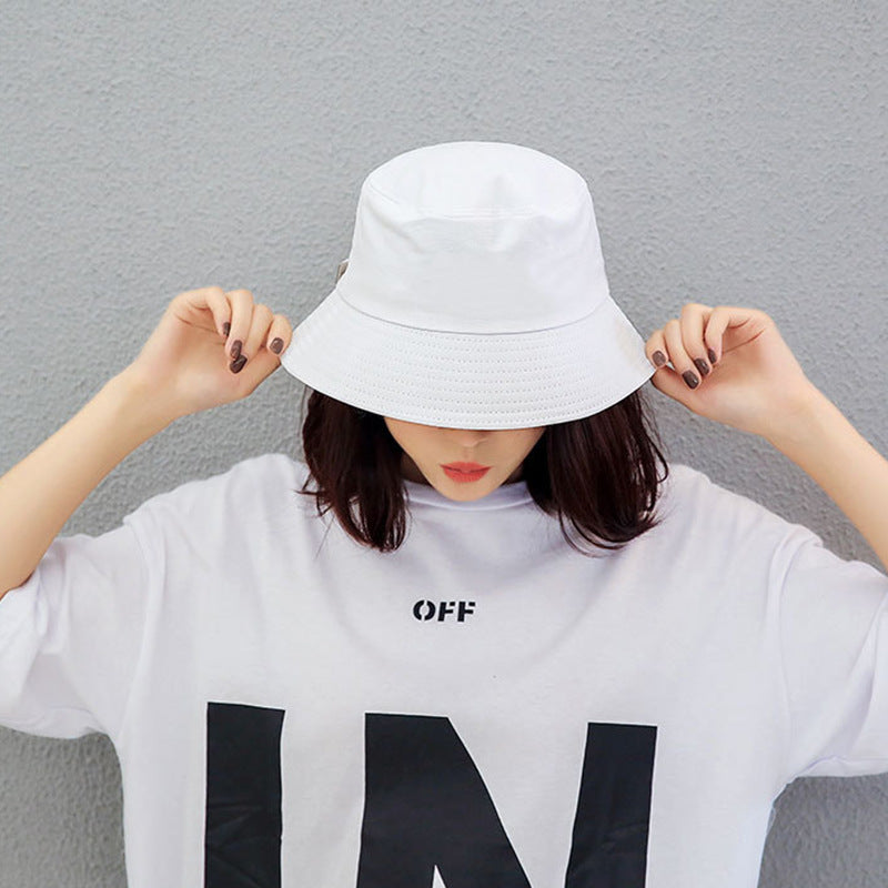 Unisex Cotton Blend Bucket Hat Foldable Sunshade Outdoor Sun Protection