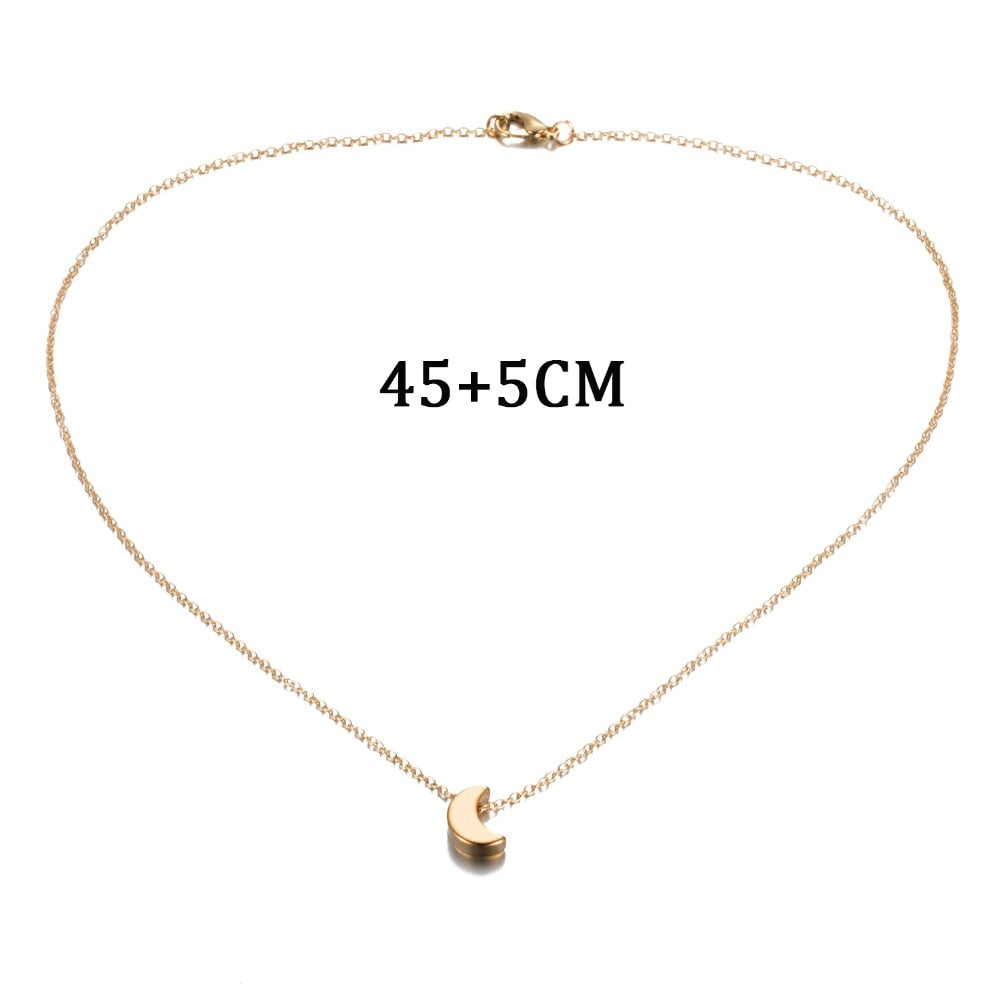 Dainty Small Moon Pendant Chain Necklace Choker Jewellery