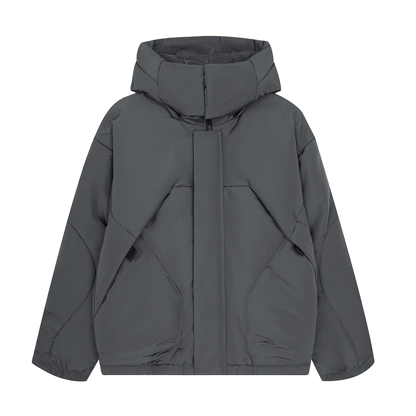 Men's Duck Down Insulated Jacket with Hood, Winter Warmth, Loose Fitting Comfort