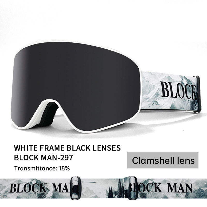 Winter Sports Ski Goggles Double Layer UV Protection Anti-Fog Adjustable Fit
