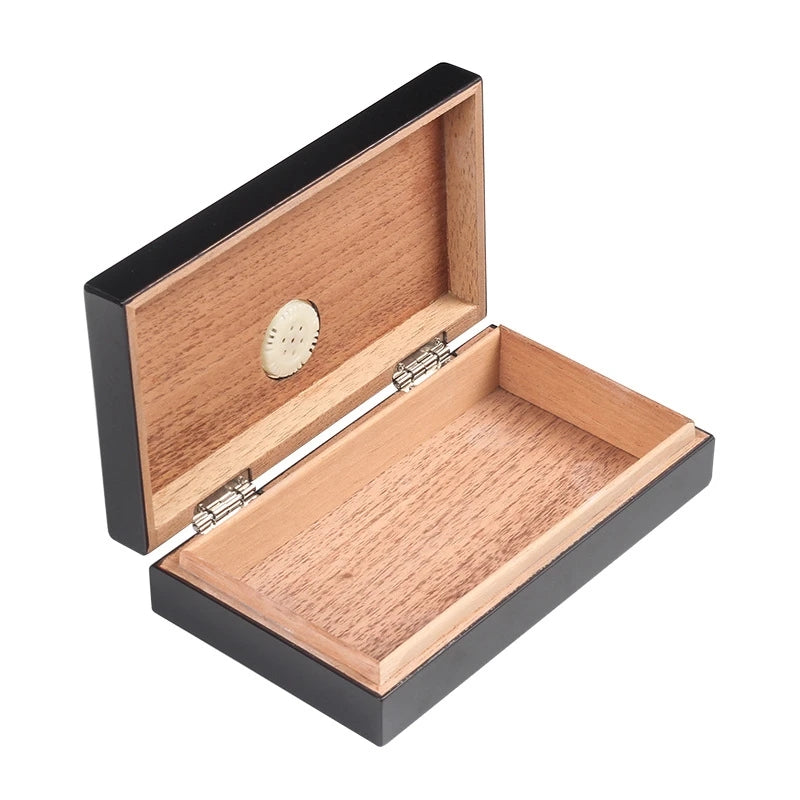Portable Cedar Wood Cigar Humidor Case Cuban Storage Box Hygrometer Travel Gift