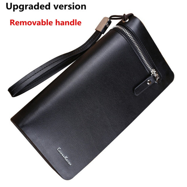 Leather Bifold Wallet Men Clutch Long ID Card Money Holder Slim Pocket Storage