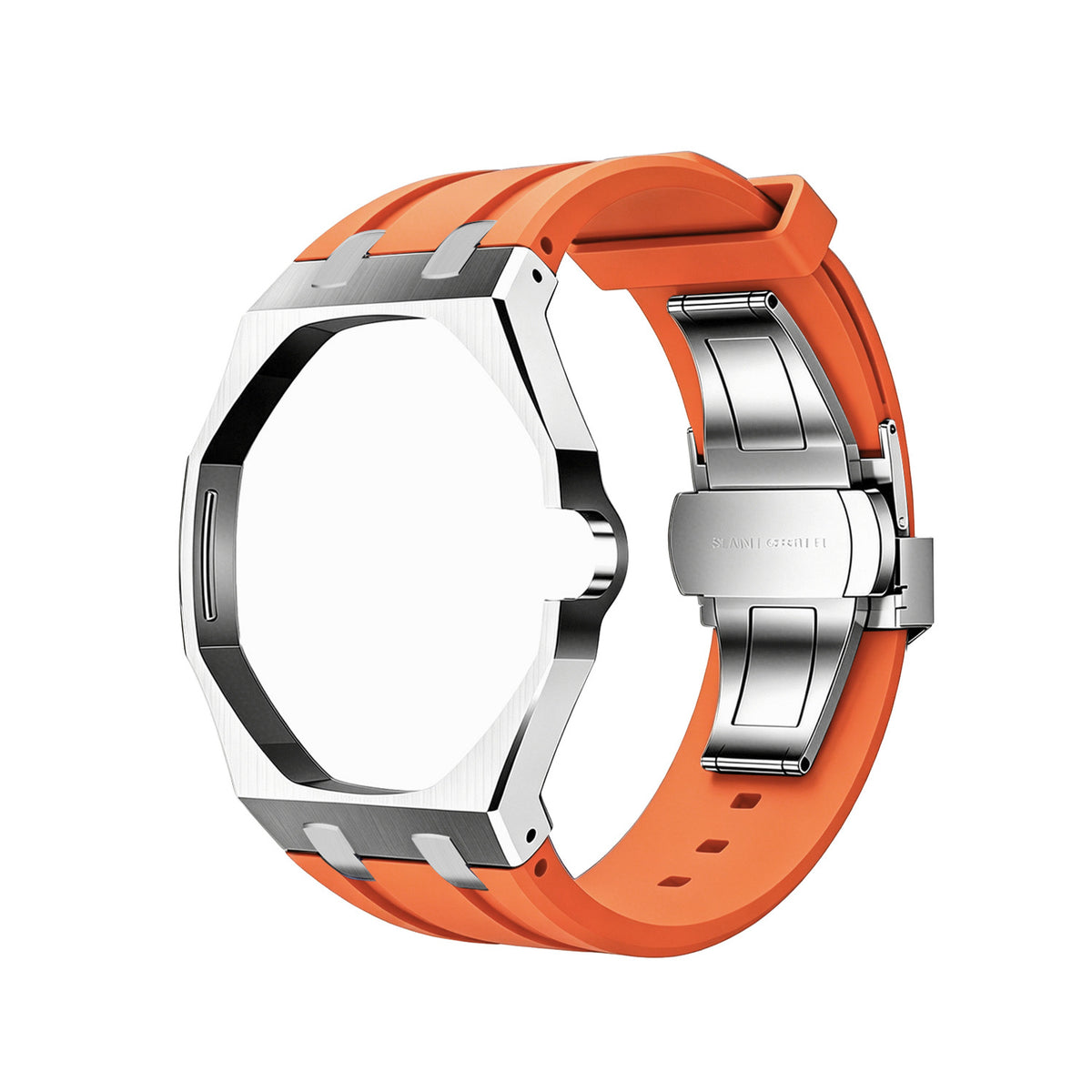 For AP x Swatch Royal Pop Metal Case Silicone Strap 3 12 Crown Steel Clasp