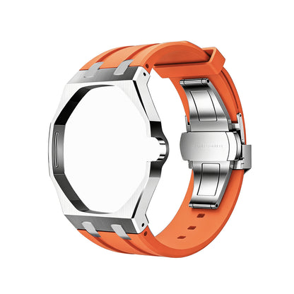 For AP x Swatch Royal Pop Metal Case Silicone Strap 3 12 Crown Steel Clasp