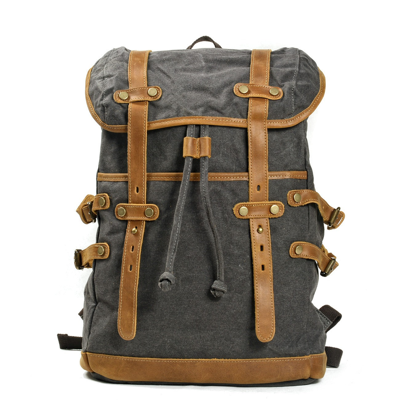 Waterproof Canvas Shoulder Backpack Outdoor Travel School Rucksack Lightweight