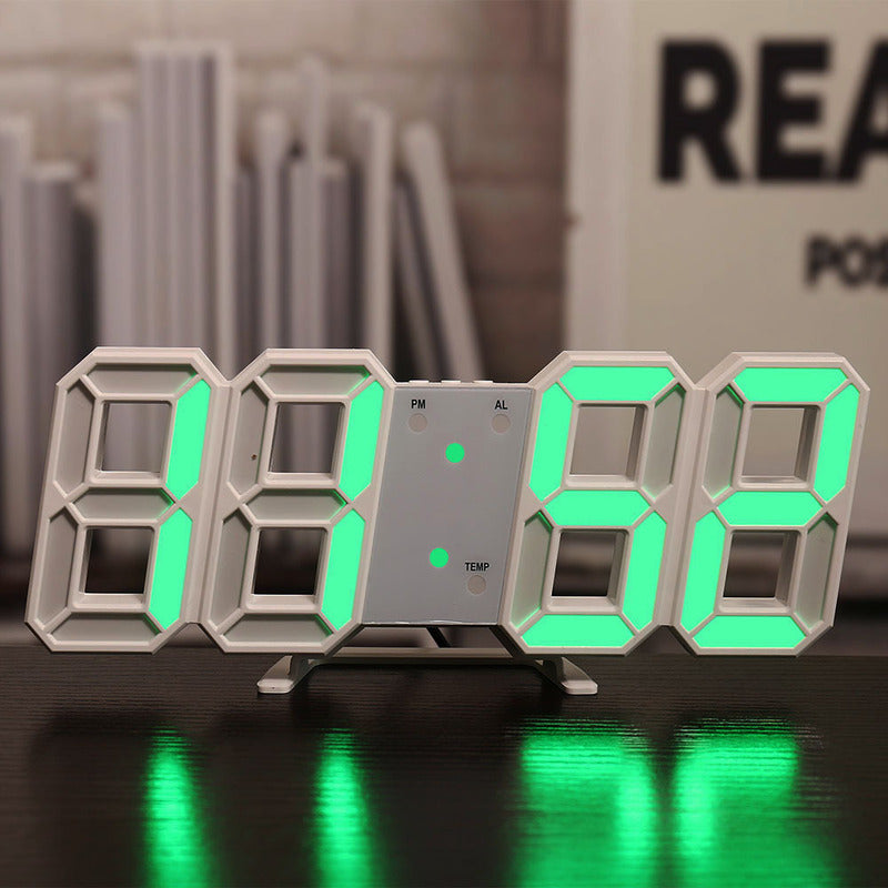 3D LED Digital Alarm Clock USB Charging 12/24 Hour Format Office Bedroom Kitchen