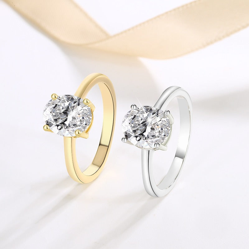 Moissanite Princess Cut Partnership Ring 925 Sterling Silver Premium Quality