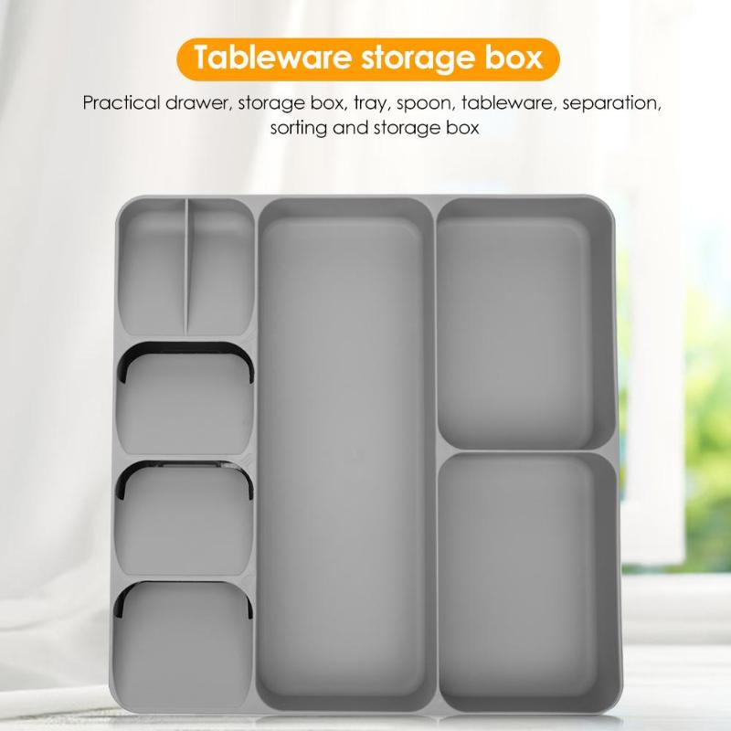 Cutlery Organiser Tray Kitchen Drawer 8 Compartments Spoon Separation Finishing