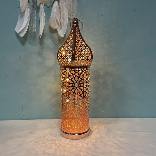 Moroccan Wrought Iron Decorative LED Night Light Battery Operated Vintage Lamp