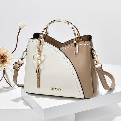 Korean Style Colour Block Trendy Women Handbag Spacious Large Storage Capacity