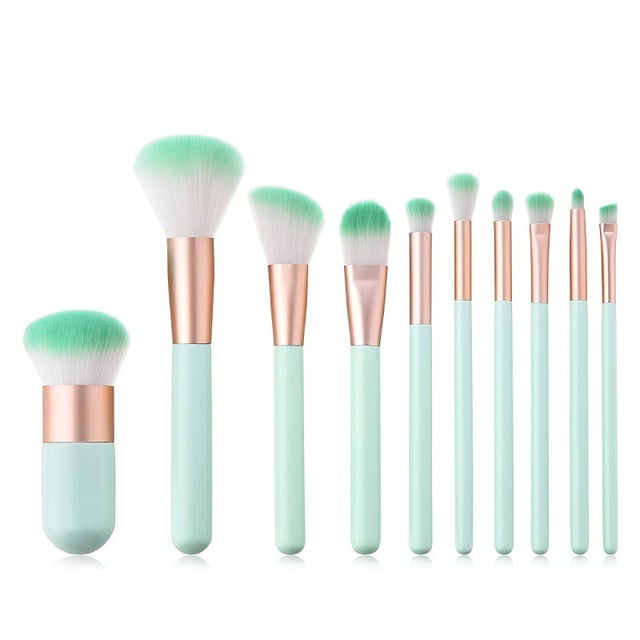 Professional Makeup Brush Kit 10 Piece Persian Wool Eye Shadow Foundation Tools