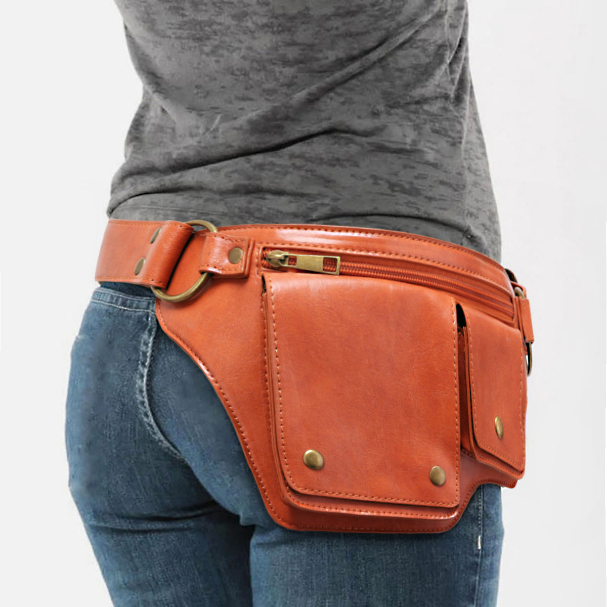 Vintage PU Polyester Sports Bag Secure Adjustable Shoulder Waist Carry Strap