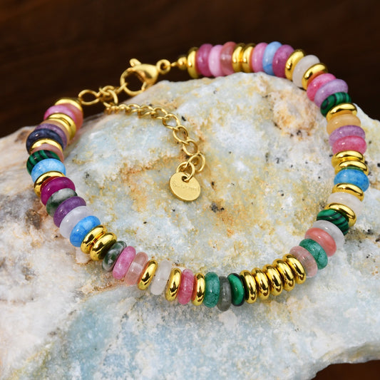 Natural Stone Crystal Bead Bracelet Women Non Fading Jewellery