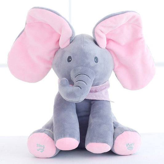 Peek-A-Boo Elephant Plush Toy 30cm | Musical Interactive Educational Gift for Kids