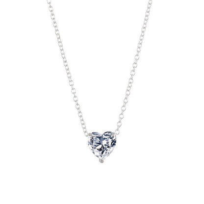 Silver Gold Tone Crystal Heart Chain Choker Necklace