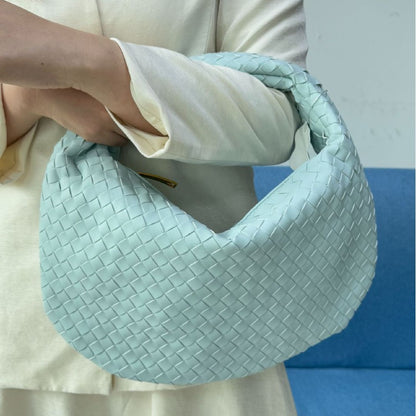 Women's Woven Tote Bag Faux Leather Spacious Lightweight Durable Zip Top Closure