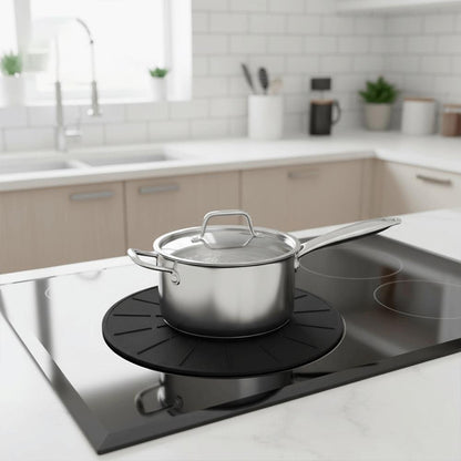 Round Induction Cooker Mat Silicone Fibreglass Heat Resistant Non Slip Proof Pad
