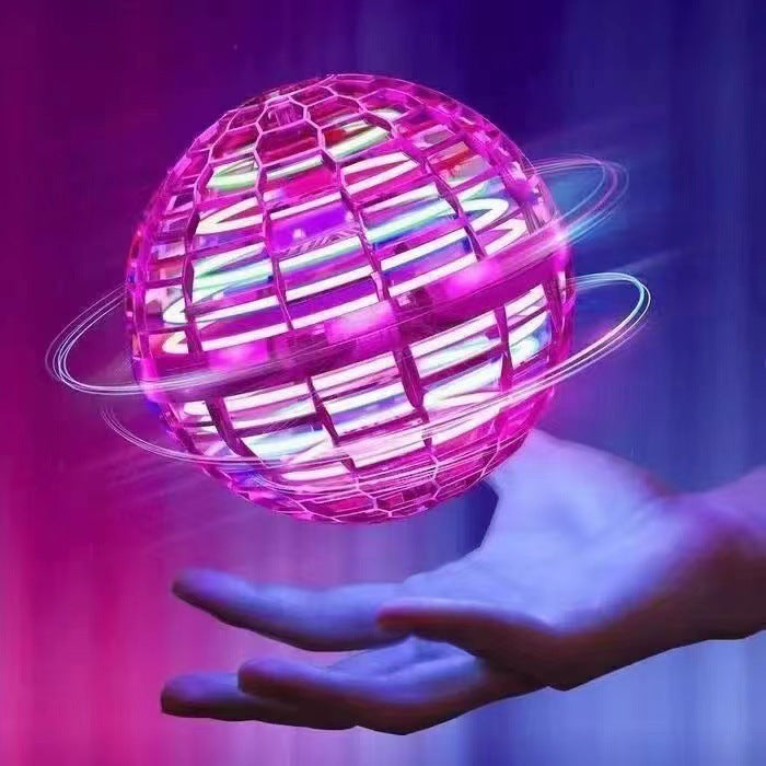 LED UFO Magic Flight Sphere Hand Controlled Interactive Spinner Game Kids Toy