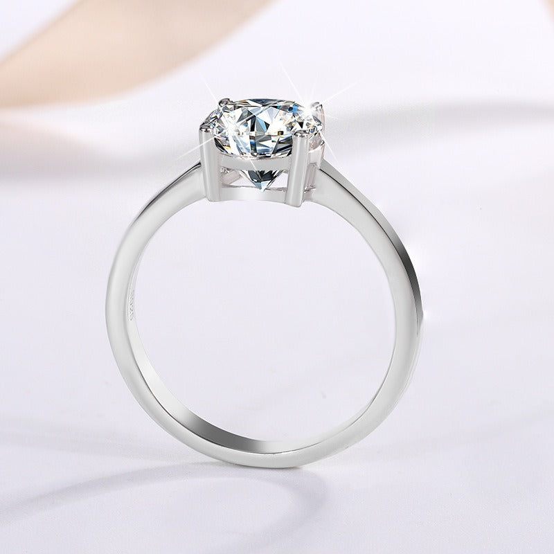 Moissanite Princess Cut Partnership Ring 925 Sterling Silver Premium Quality