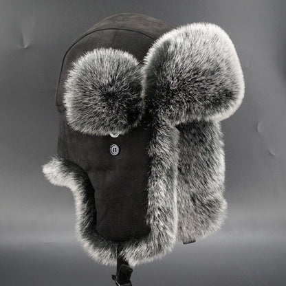 Men's Winter Trapper Hat Velvet Lining Faux Fur Ushanka Ear Flaps Aviator Cap