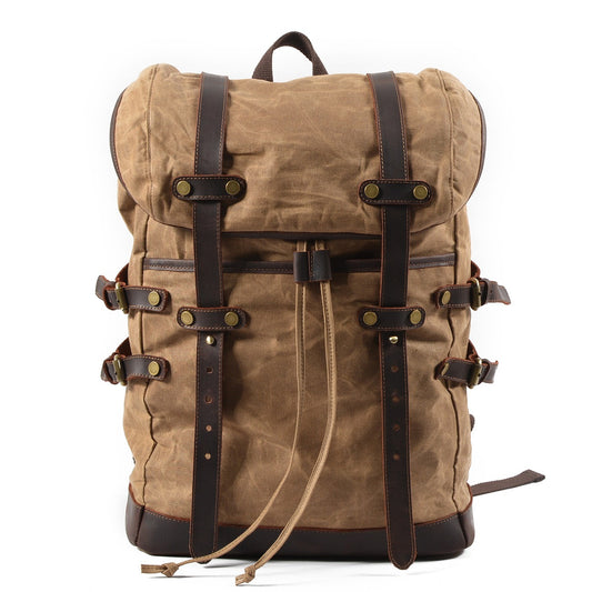 Waterproof Canvas Shoulder Backpack Outdoor Travel School Rucksack Lightweight