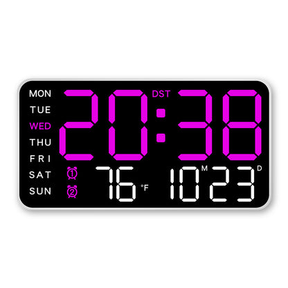 LED Digital Wall Clock with Temperature Indicator USB/Battery Powered Office Use