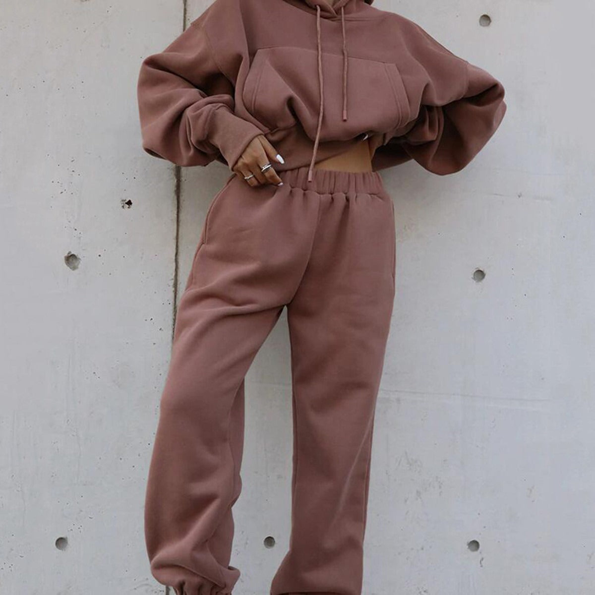 Women's Hooded Sweatshirt Pants Sportswear Set Loungewear Daily Essentials Warm
