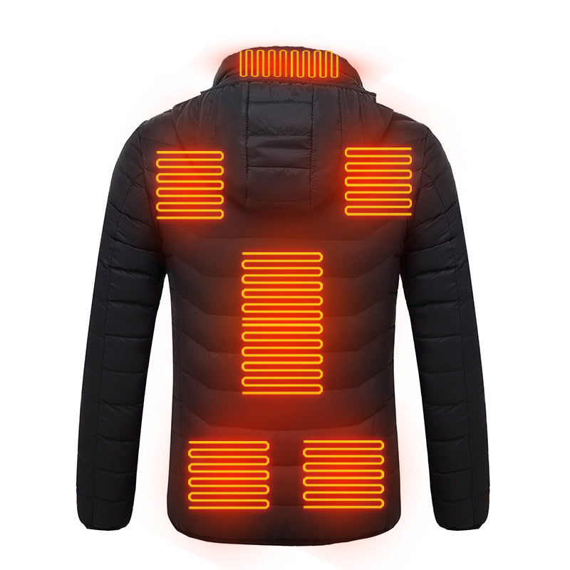 Men's Unisex 8 Zone Electric USB Heated Winter Heater Thermal Jacket Coat