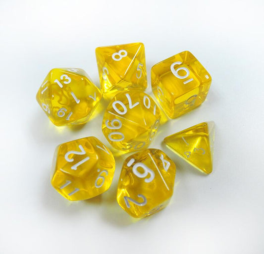 7pc RPG Polyhedral Dice Set DND Resin Green Orange Red Blue RPG Gaming
