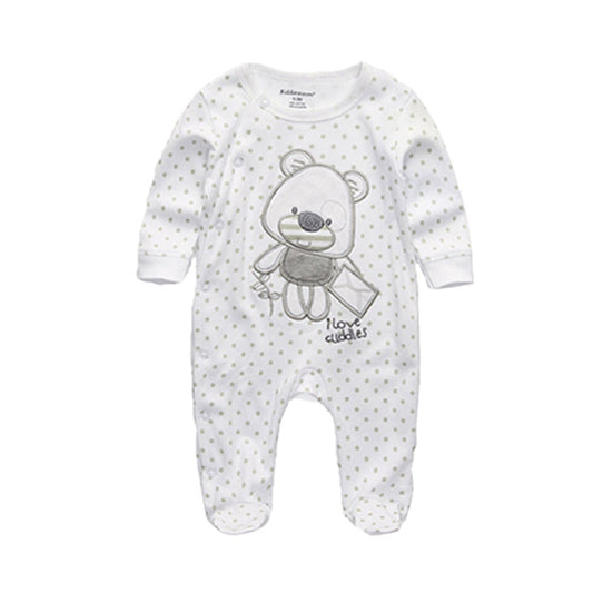Newborn 100% Cotton Baby Jumpsuit | Neutral Infant Sleepwear | Ages 0-12 Months
