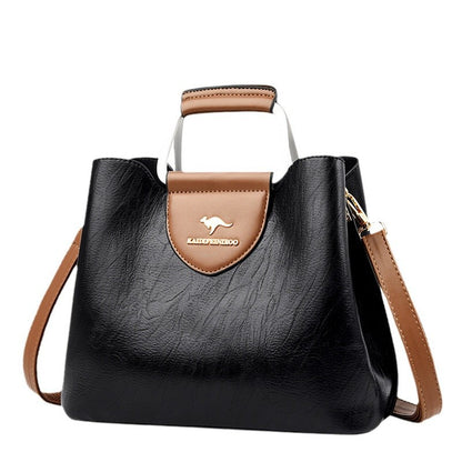 Medium Faux Leather Crossbody Bucket Bag Women Adjustable Shoulder Strap Handbag