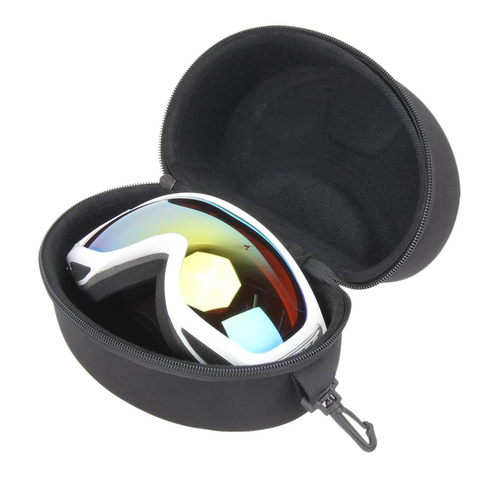 EVA Ski Goggle Case Durable Scratch Crush Resistant Zip Secure Portable Hook