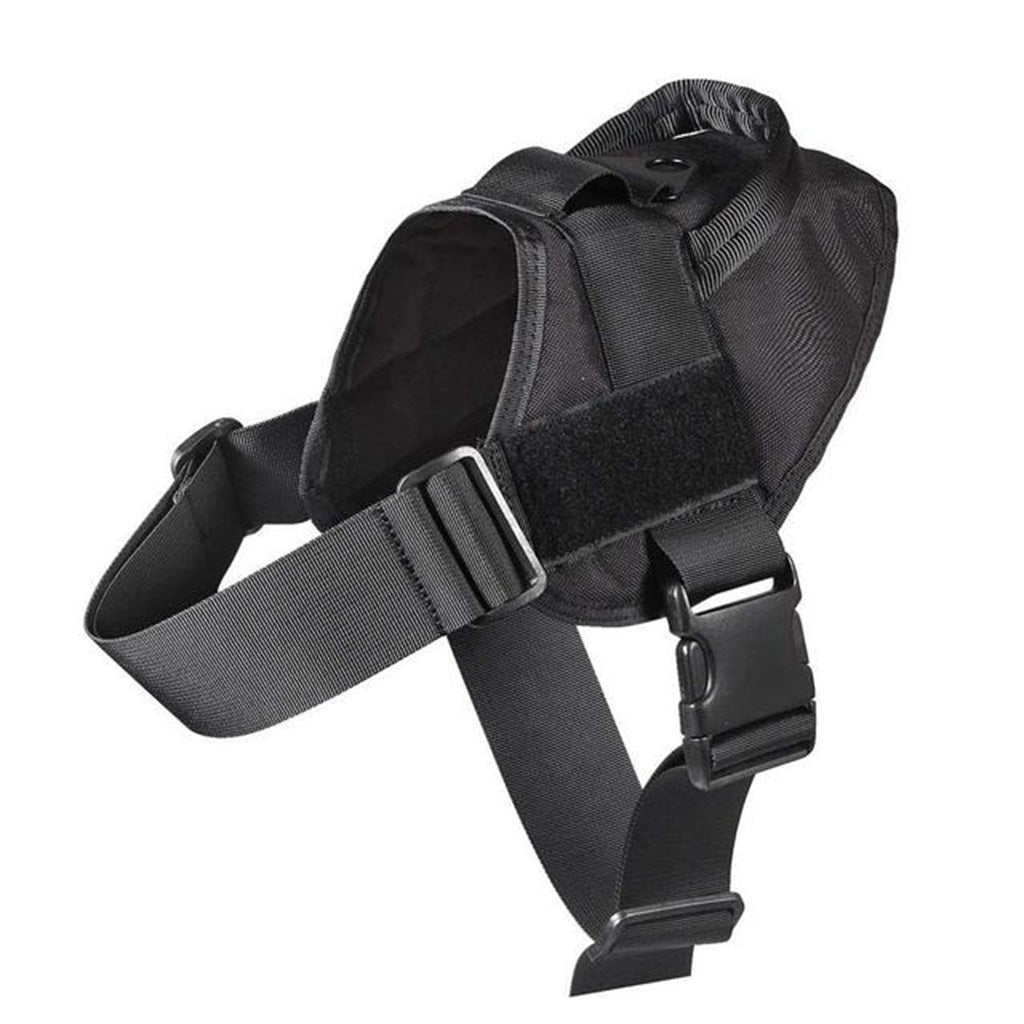 Outdoor Dog Tactical Vest Adjustable Harness Black Military Design Clothing
