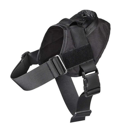 Outdoor Dog Tactical Vest Adjustable Harness Black Military Design Clothing
