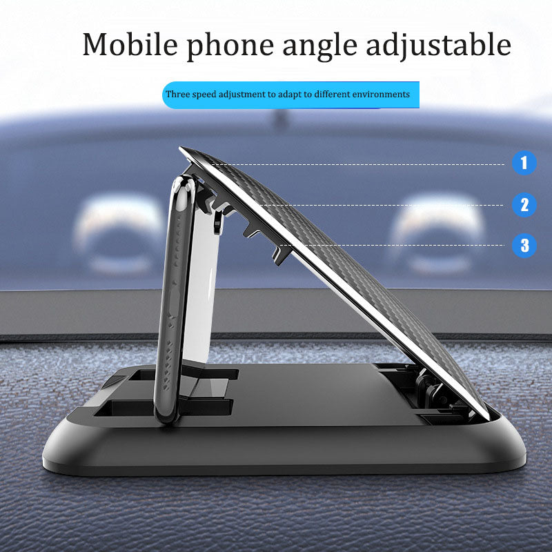 Car Dashboard Mobile Phone Holder Secure Adjustable Carbon Fibre Surface Grip