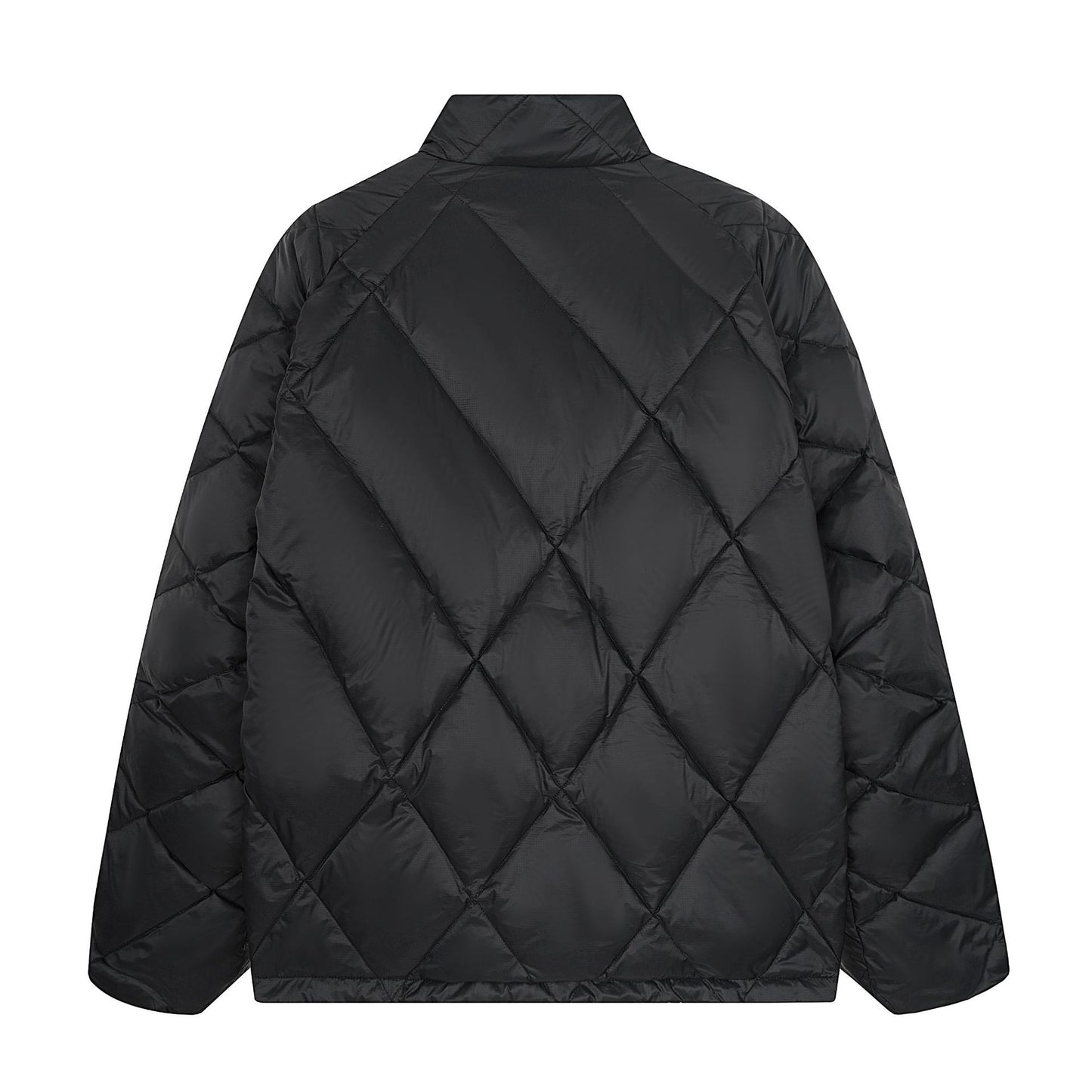 Unisex Vintage Duck Down Jacket with Loose Fit, Stand Collar, and Zipper Closure